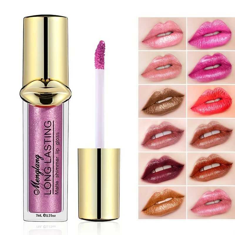 12 Colors Glitter Liquid Lipsticks Diamond Shimmer Metallic Non-Stick Cup Lipstick Waterproof Long Lasting Shinning Quick-Drying G250728