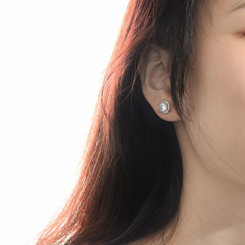 MT 1ct *2 D Color Round Moissanite Screw Earring For Women Wedding Fine Jewelry S925 Sterling Silver Moissanite Earrings Gift