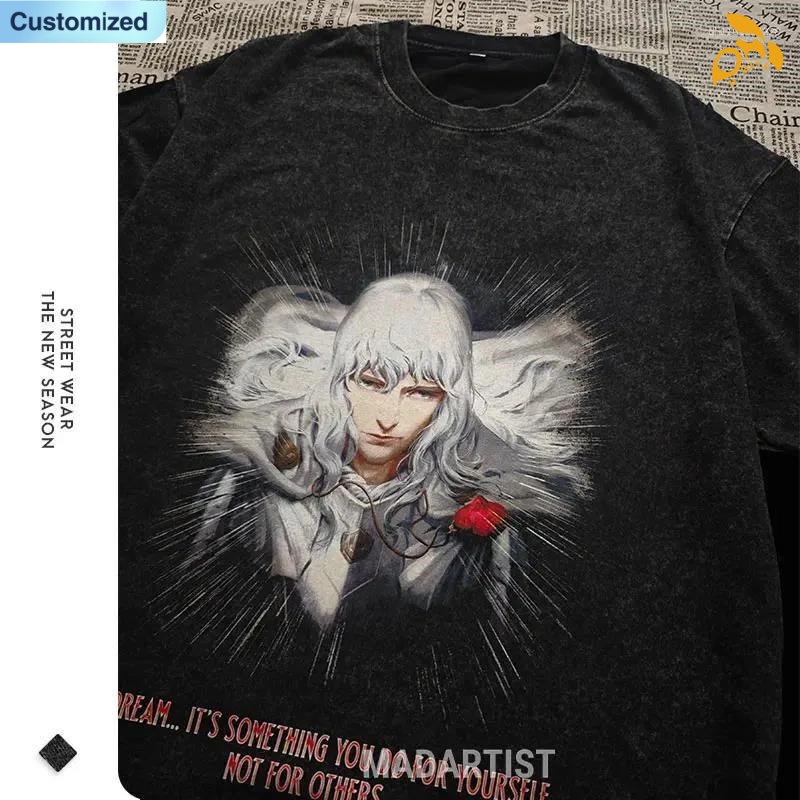 free shipping of customized 180g men's hot stamping comfortable T-shirt with Anime pattern from US