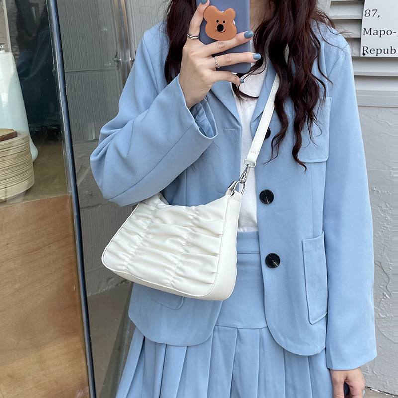 Designer Bag Vintage Wrinkled Baguette Underarm Bag For Women 2025 Spring Summer New Luxury Bag Ins Versatile Niche Textured Single Shoulder Crossbody