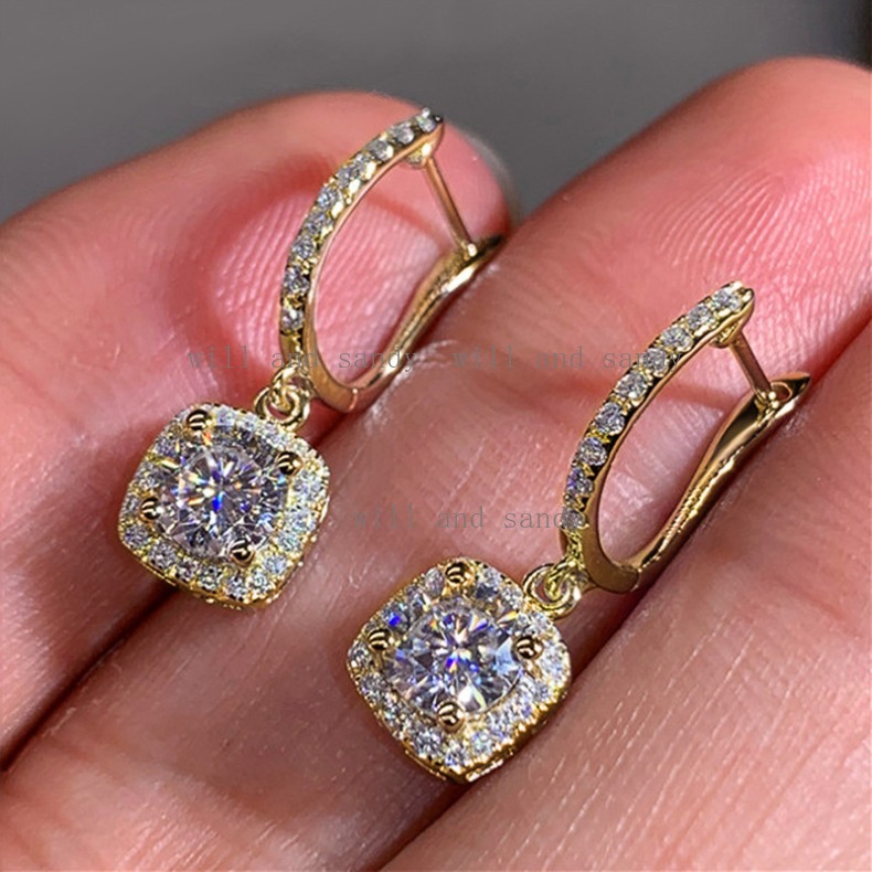 Horseshoe Buckle Cubic Zircon Diamond Dangle Earring Chandelier Designer Jewelry Silver Gold Water Drop Love Heart Flower Earrings Cuff for Woman Body