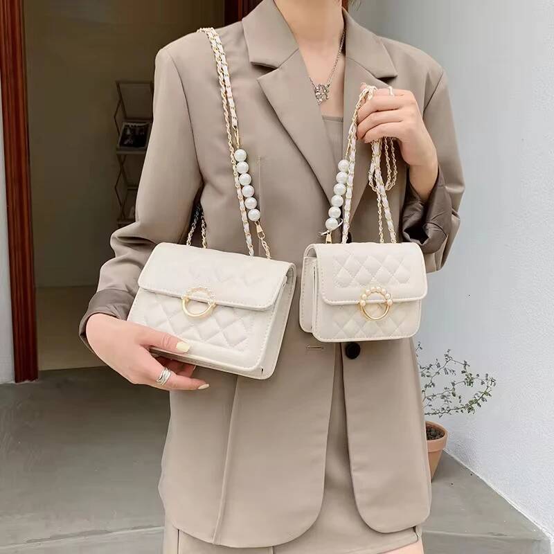 Summer Mini Small Handbags New Tide Pearl Chain Bags Women's Bag Versatile White Single Shoulder Crossbody Handbag