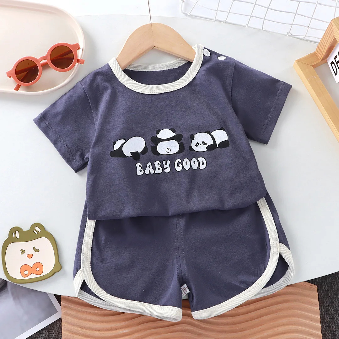 Summer cotton cartoon casual childrens set Baby Clothes girl boy T-shirtshorts 2 pieces of 0-4-year-old childrens clothing 250729