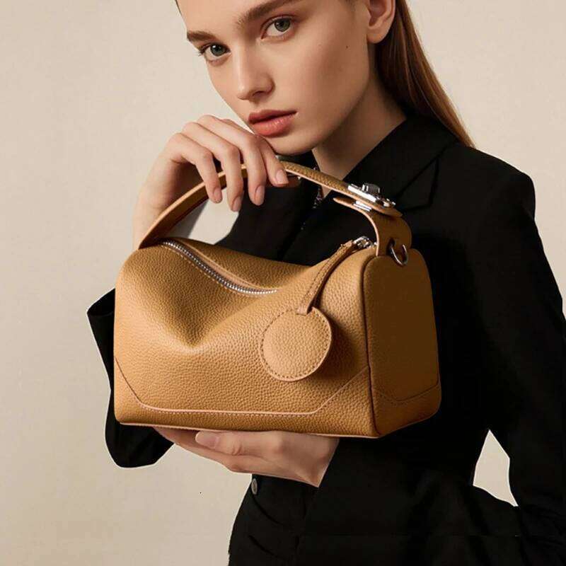 Burminsa Cowhide Genuine Leather Pillow Shoulder Crossbody Bags For Women 2025 Designer Top Handle Tote Ladies Handbags