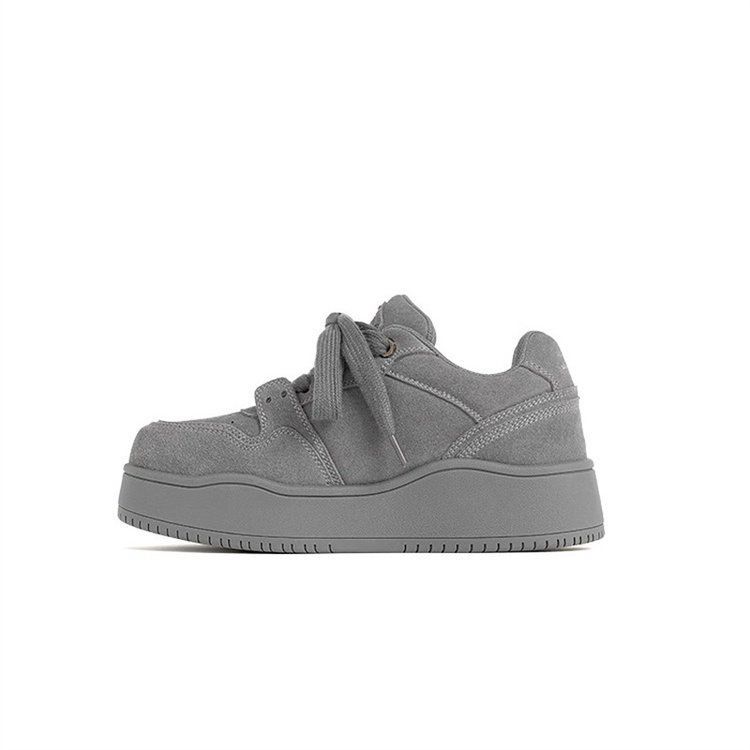 2025s Autumn & Winter New Casual Sneakers Men's Gray Chunky Shoes Women's Unique-Designed Thick-Soled Elevator Couple Sneakers