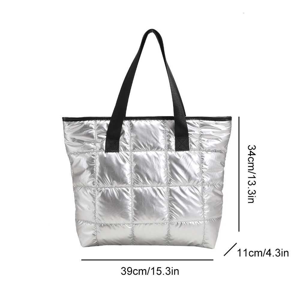Ladies Tote Handbags Large Capacity Cott Padded Shopping Bag Rhbus Portable Handbag Quilted Solid for Leisure Travel Y250730
