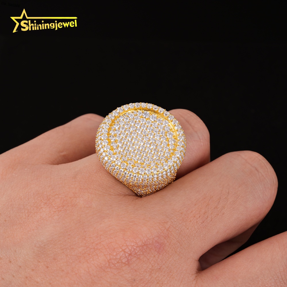 Ready to Ship New Design Mens Jewelry Vvs Diamond 925 Silver Iced Out Moissanite Hip Hop Ring