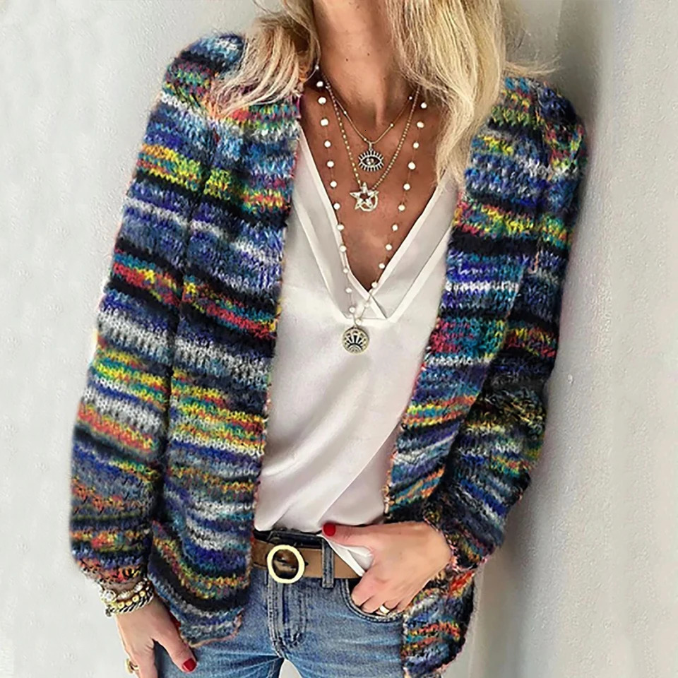 Sweater Knitted Cardigan Thin Loose Jacket For Women Casual Y2k Crop Clothes Elegant Female Clothing Fashion Top 250730