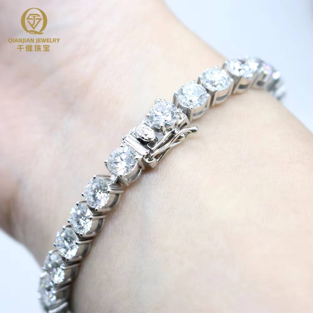 10K 14K 18K Real Solid Gold 2mm 3mm 4mm 5mm Lab Grown Diamond Tennis Chain Iced Out IGI Diamonds Gold Bracelet