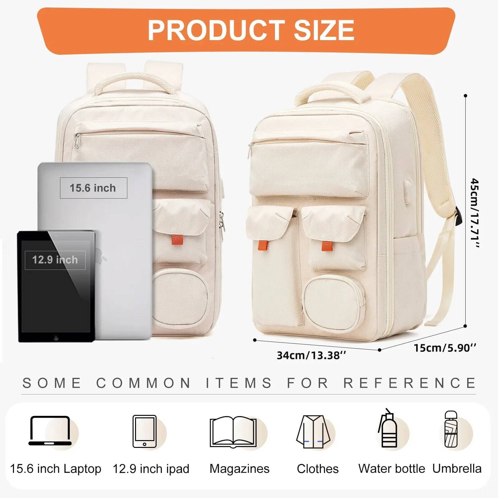 Likros Women Backpack, Casual Student Shoulder Girls School Bag, Large Multifunction Business Work Laptop Travel Backpac high-quality