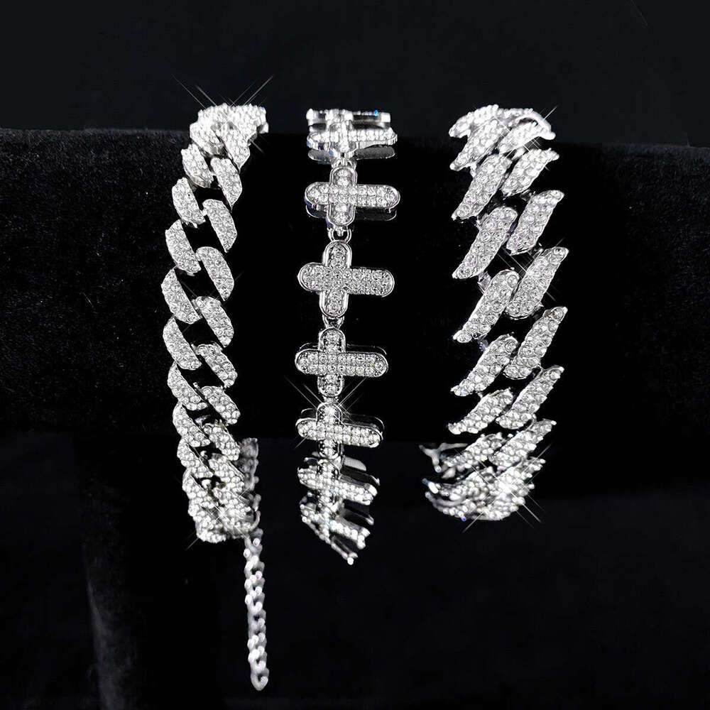 Hot Selling Dia Cross Cuban Chain Creative Design Bracelet Hand Jewelry
