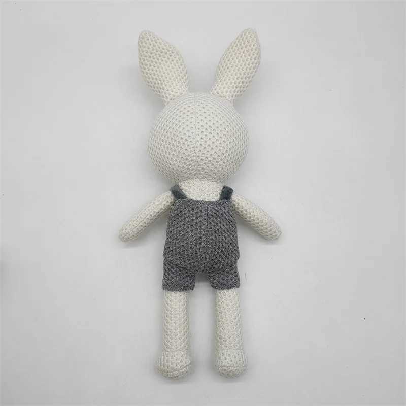 1 pcs new handmade rabbit crochet wool doll wool animal stuffed plush toy baby soothing Knitted couple rabbit Cuddle Doll X250730