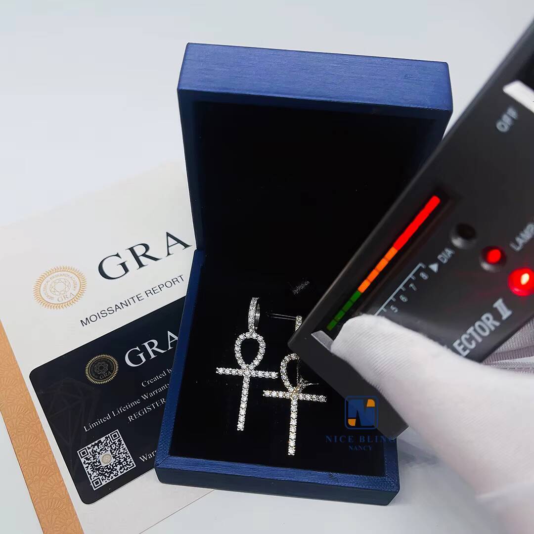 Big Size Hip Hop Cross Pendant with GRA Sterling Silver 925 Jewelry Iced Out VVS Moissanite Diamond Pendant