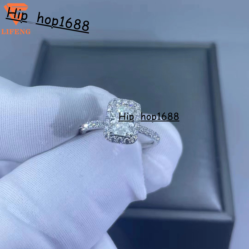 925 Sterling Silver Moissanite RIng Fine Jewelry Ring 1/2Carat Radiant Cut Moissanite Diamond Luxury Women Engagement Ring