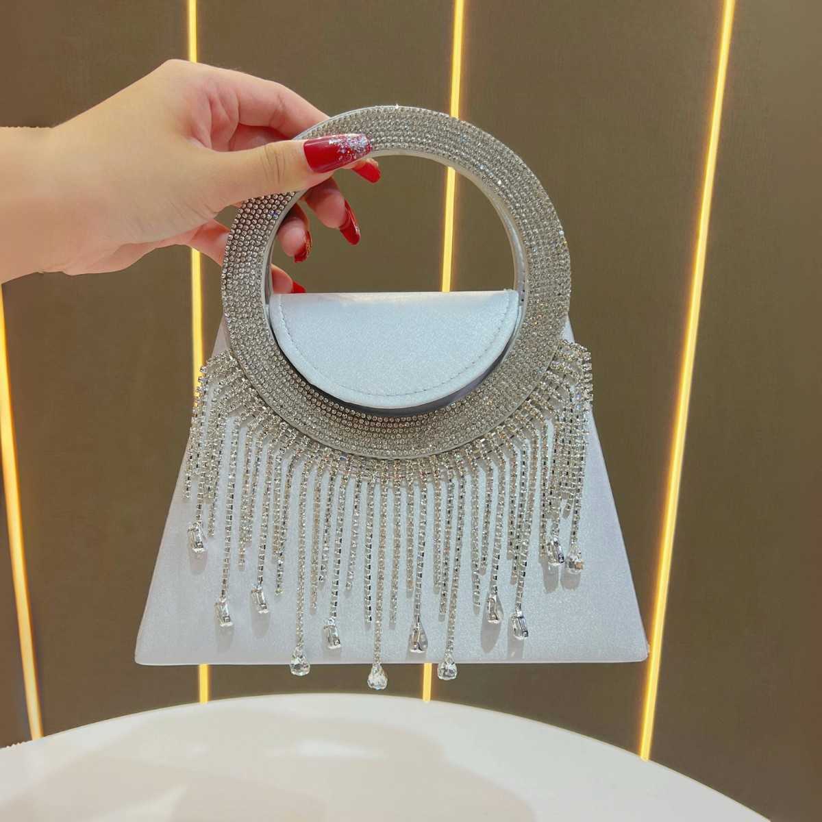 New Luxury Diamond Studded Womens Evening Bag Fashion Crossbody Bag High End Clutch Bridal Bag Handbag