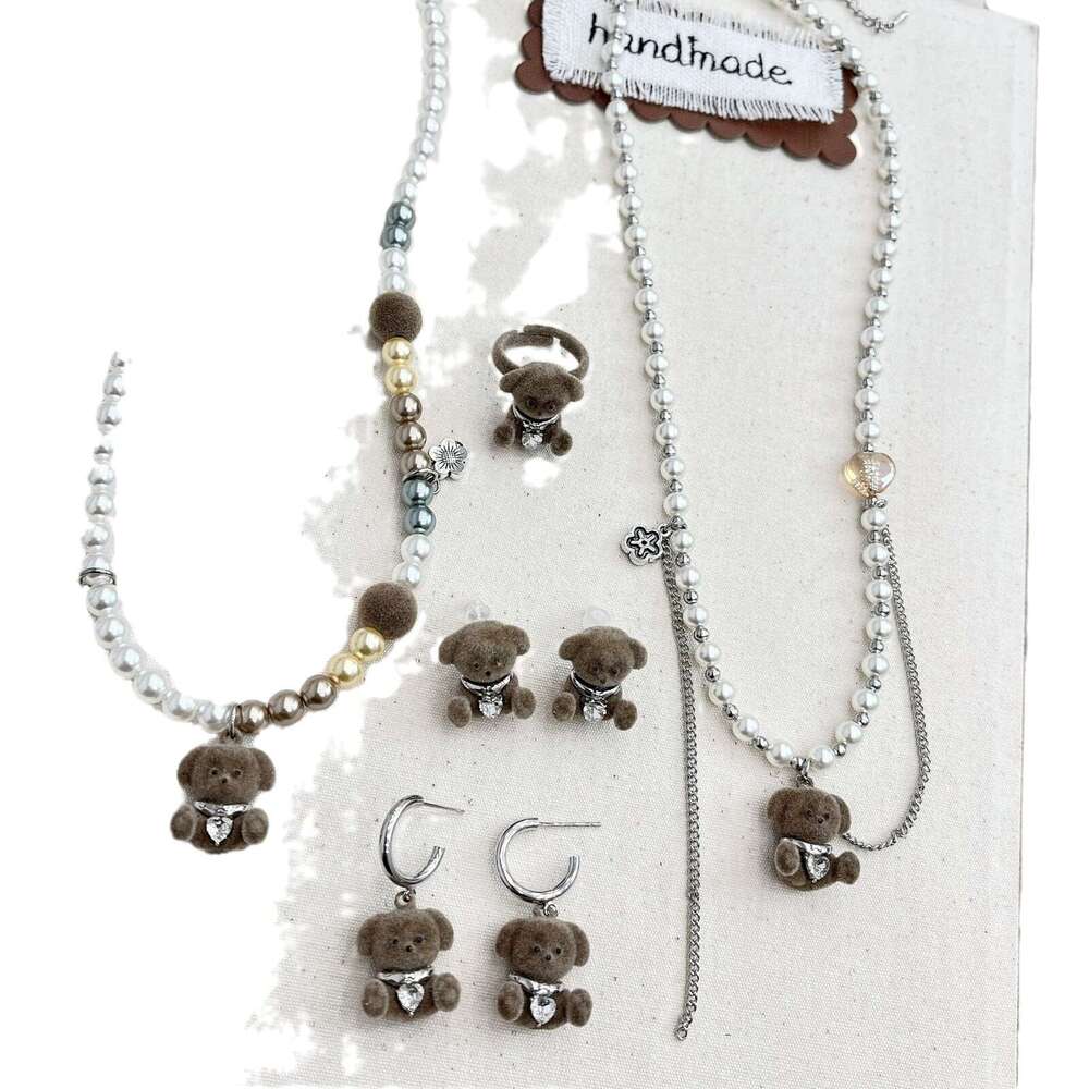 Autumn Winter Dog Pendant Necklace for Women 2024 New Trendy Cute Versatile Sweater Long Cartoon Hoodie Chain Accessories bcc