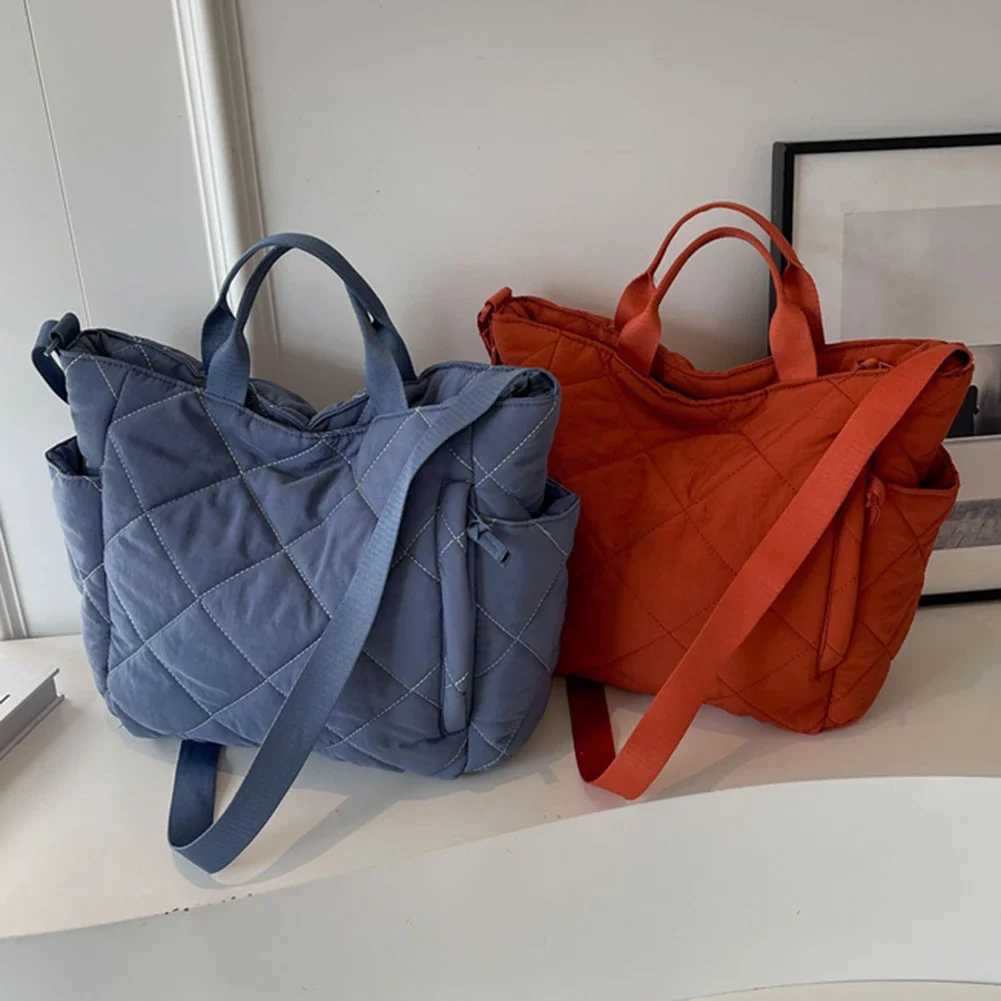 2024 Quilted Tote Bag Lightweight Fluffy Crossbody Bag Large Padded Shoulder Bag Sahel Travel Bag Winter Shopper Bag Y250730