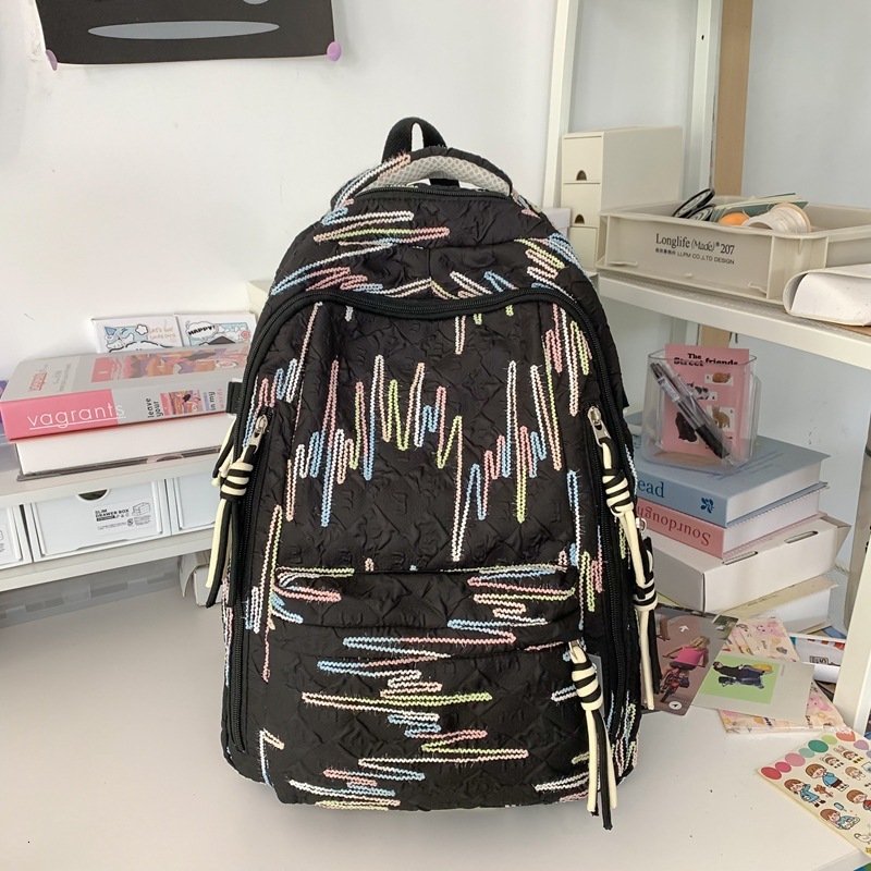 Summer new high-quality girls' backpack with large capacity, cute and lightweight, suitable for middle school and high school designer bags