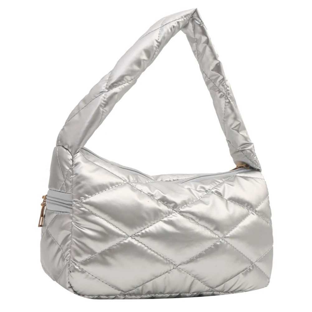 2024 Puffer Shoulder Bags Large Capacity PU Quilted Underarm Bag Stylish Commuting Bags Solid Color Soft Top Handle Bag Y250730