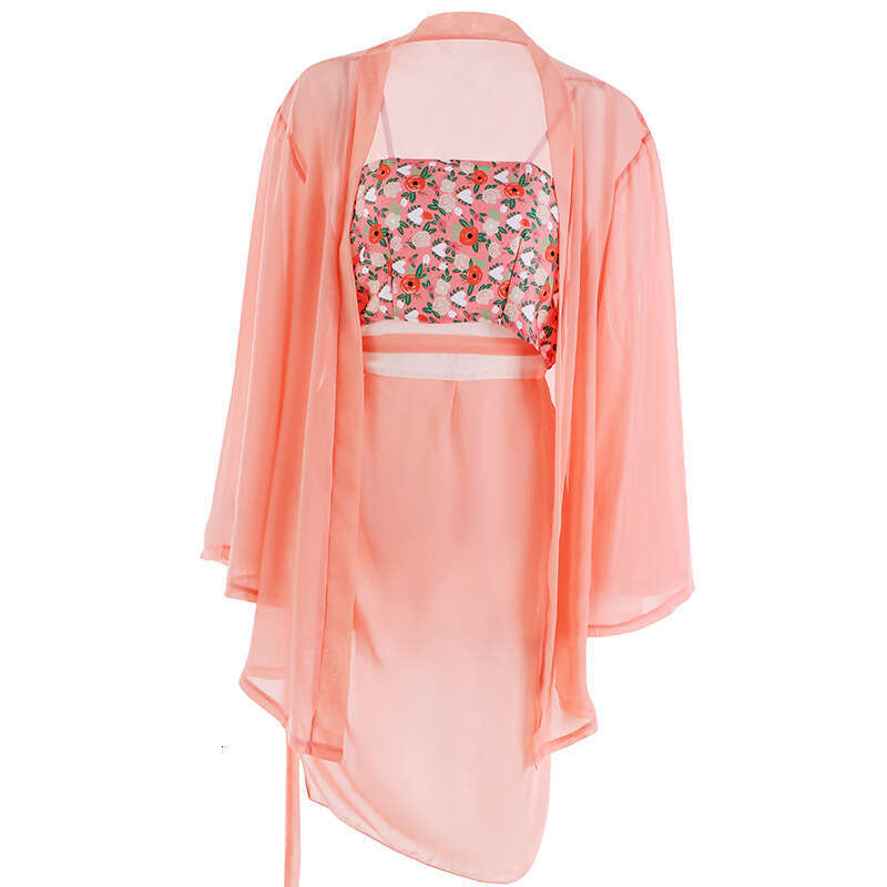 Sexy Lingerie Bellyband Hanfu Ancient Style Role Play Uniform Flower Girl Pajamas Homewear Set