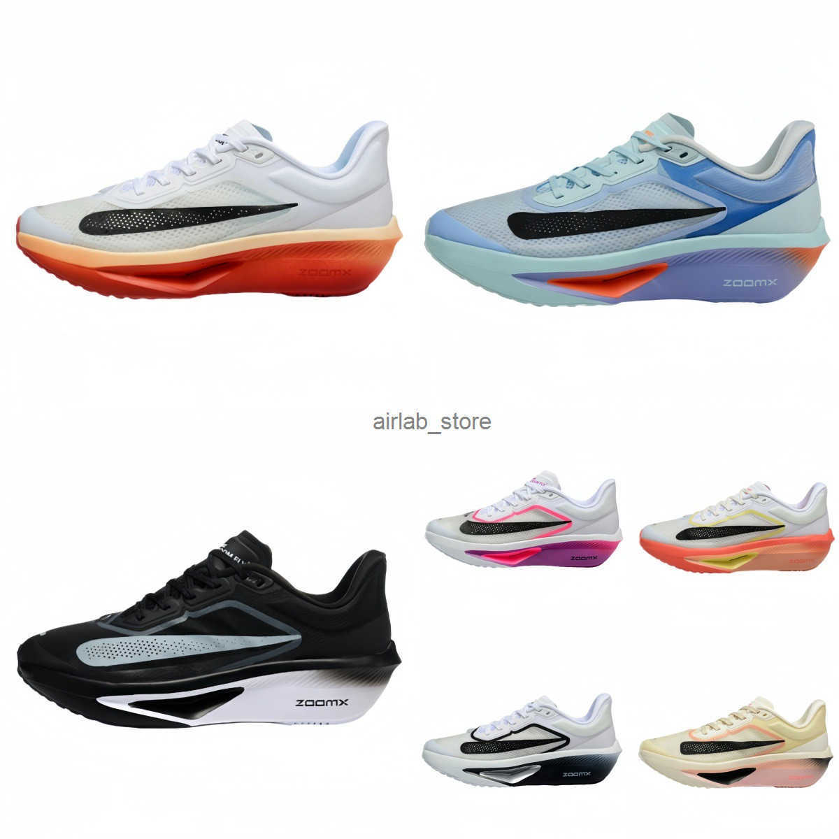 Zoom Fly 6 Marathon Carbon Plate Running Shoes Fly4 Mesh Breathable Casual Sports Elastic Running Shoes Q250730