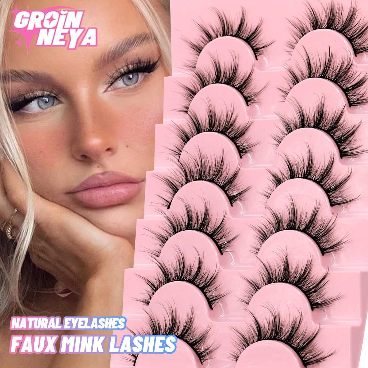 5/7 pairs Eyelashes 3D Natural False Lashes Fluffy Soft Cross Manga Lashes Wispy Natural Eyelash Extensions Makeup Z250730