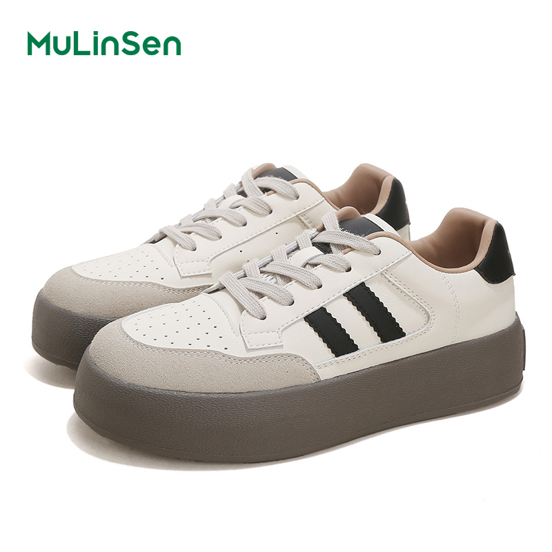 Mulinsende training shoes women's shoes 2025 new four seasons breathable fashion all-match niche retro casual thick-soled sneakers