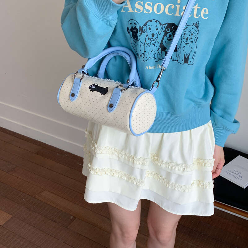 Cute Polka Dot Kitten Fashion Trend Versatile Simple Design College Student High-end Feel Single Shoulder Crossbody Handbag