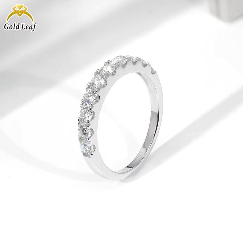 Goldleaf Custom Jewelry IGI Certificate 925 Sliver 1CT 2CT D VVS Round Diamond of Fine Moissanite Ring