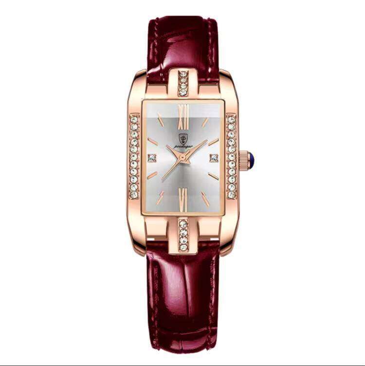DHgargets POEDAGAR Classic Square Rhinestone P365 Quartz fashion Women's Watch