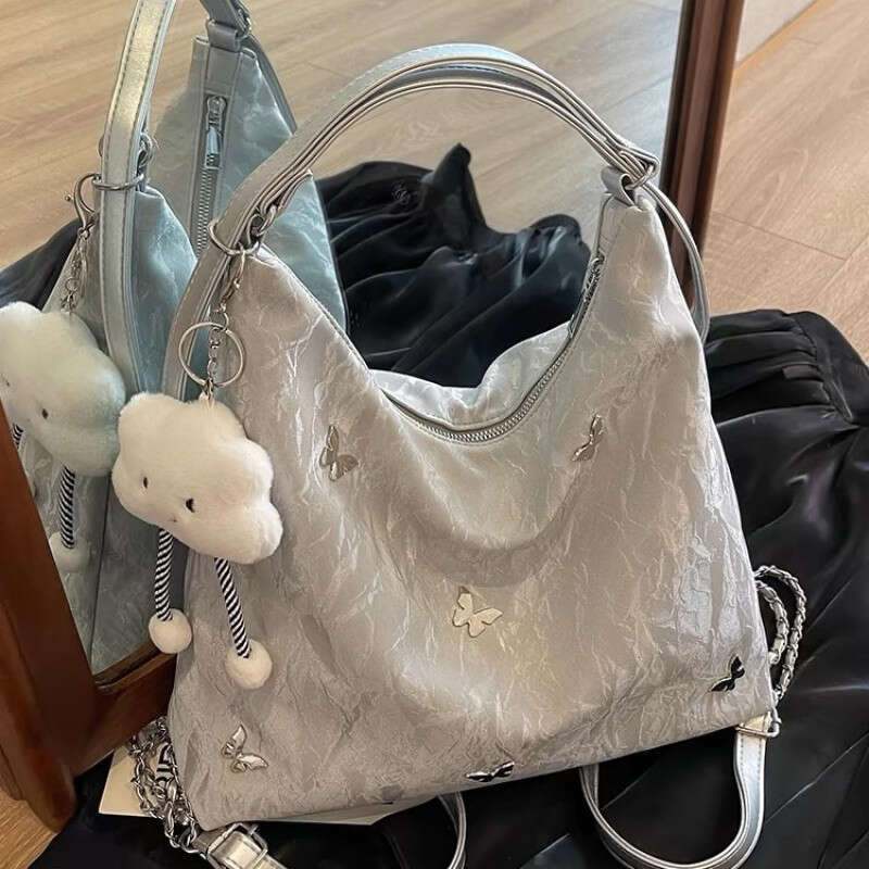 One Pack Back Three Use Large Capacity Tote Bag Women 2024 New Design Sense Commuting Double Single Shoulder Crossbody Backpack