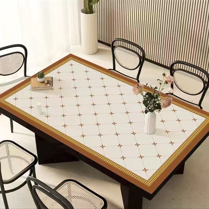 Tablecloth Waterproof Oilproof Wash-Free Light Luxury High-End Feel Desktop Protector Coffee Dining Table Mat