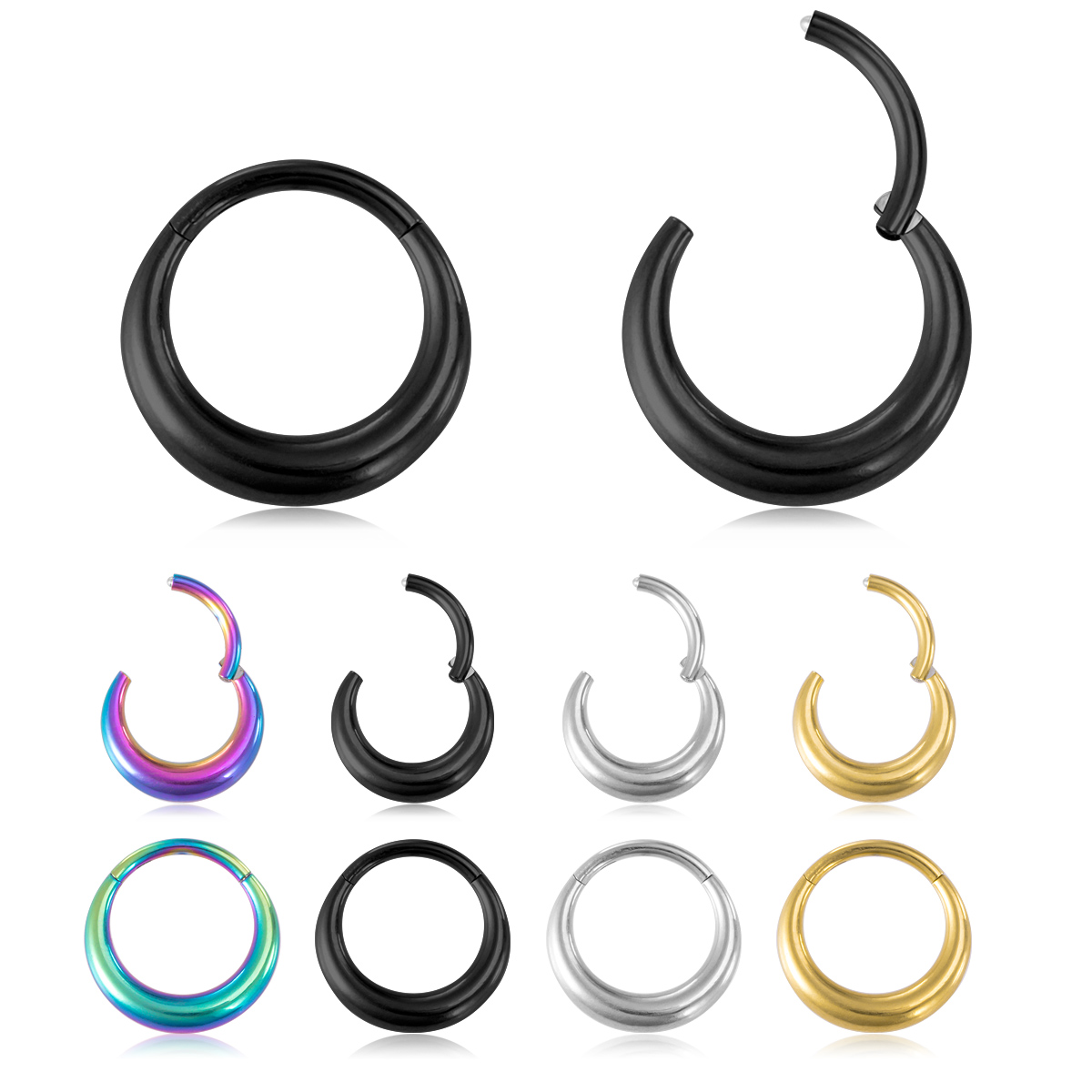 Stainless steel thickened hinge ring, nose ring, earring, body piercing jewelry wholesale