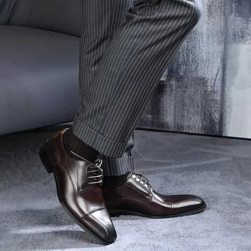 Business Formal Black Leather Shoes Men Fion Casual Formal Shoes Classic Italian Formal Leather Casual Shoes Y250730