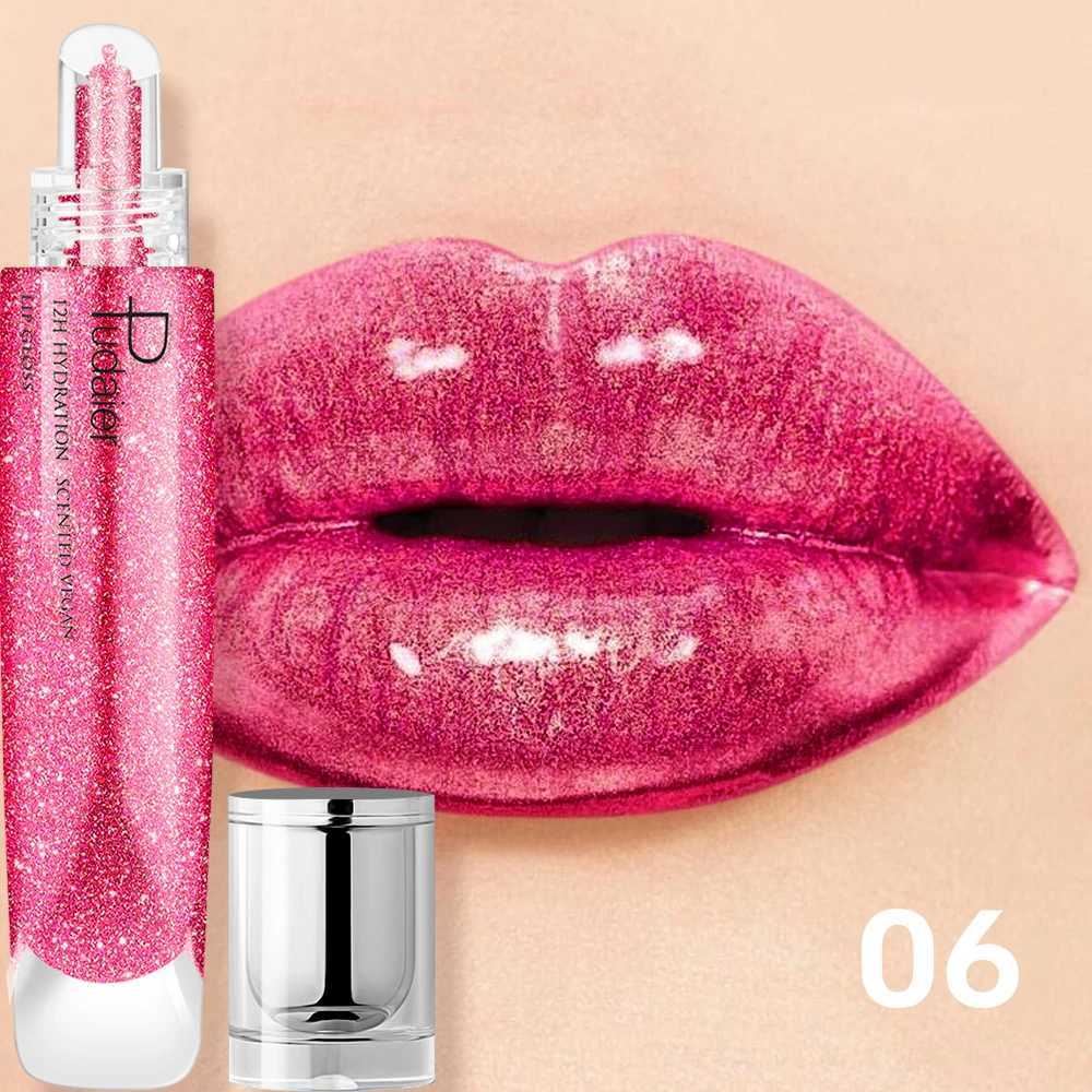 Pudaier Mirror Liquid Lacquer Lip Gloss Pearlescent Lip Glaze Moisturizing Lip Plumping Makeup G250728