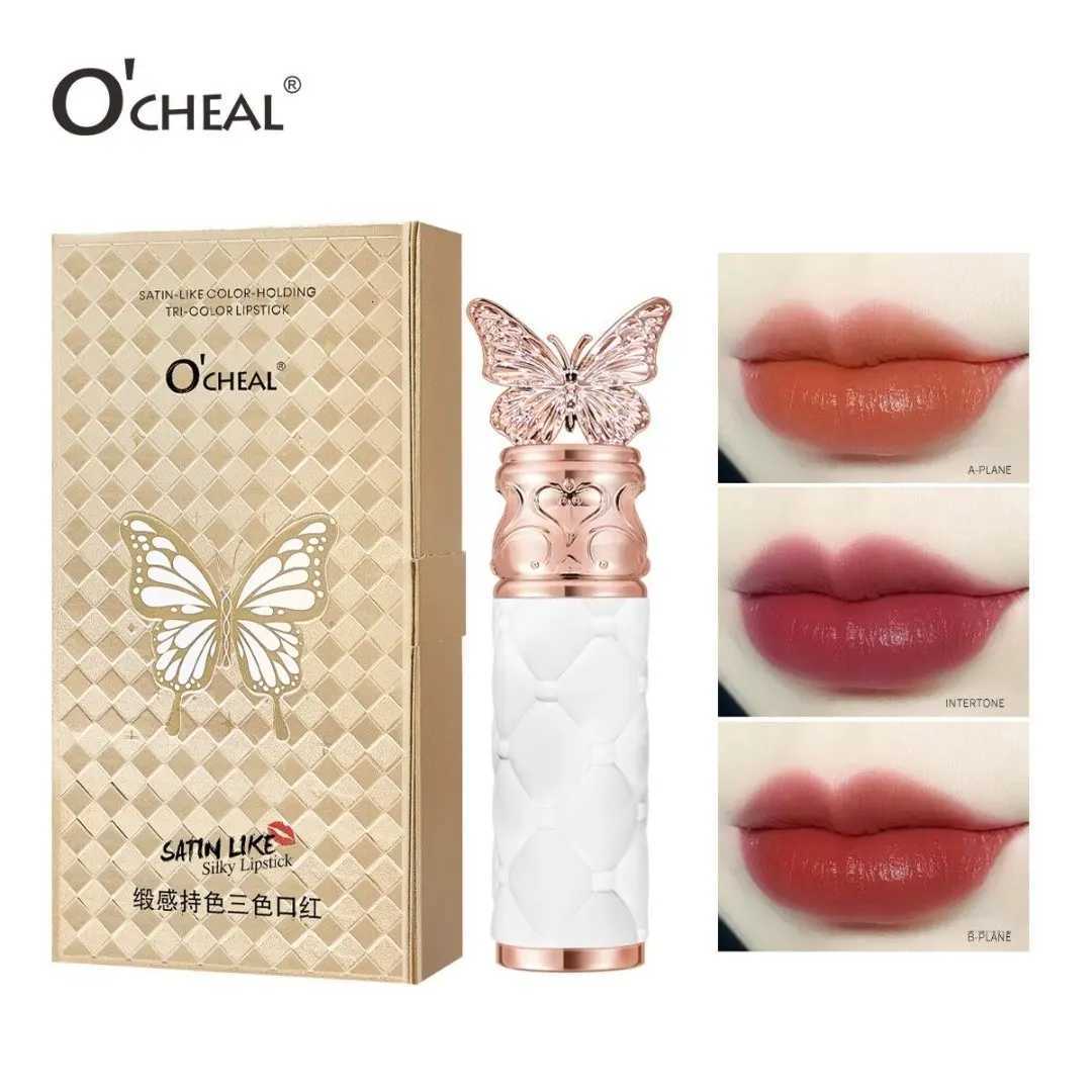 3 In 1 Matte Velvet Lipstick Long Lasting Moisturizing Non Stick Lip Gloss Butterfly Shape Waterproof Lip Makeup Cosmetics G250729
