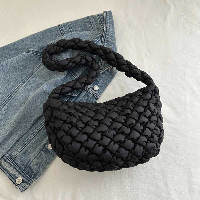 5 Winter Soft Pleated Plaid Shoulder Bags for Women Casual Handbags Versatile Crossbody Bags for Daily Use Y250730