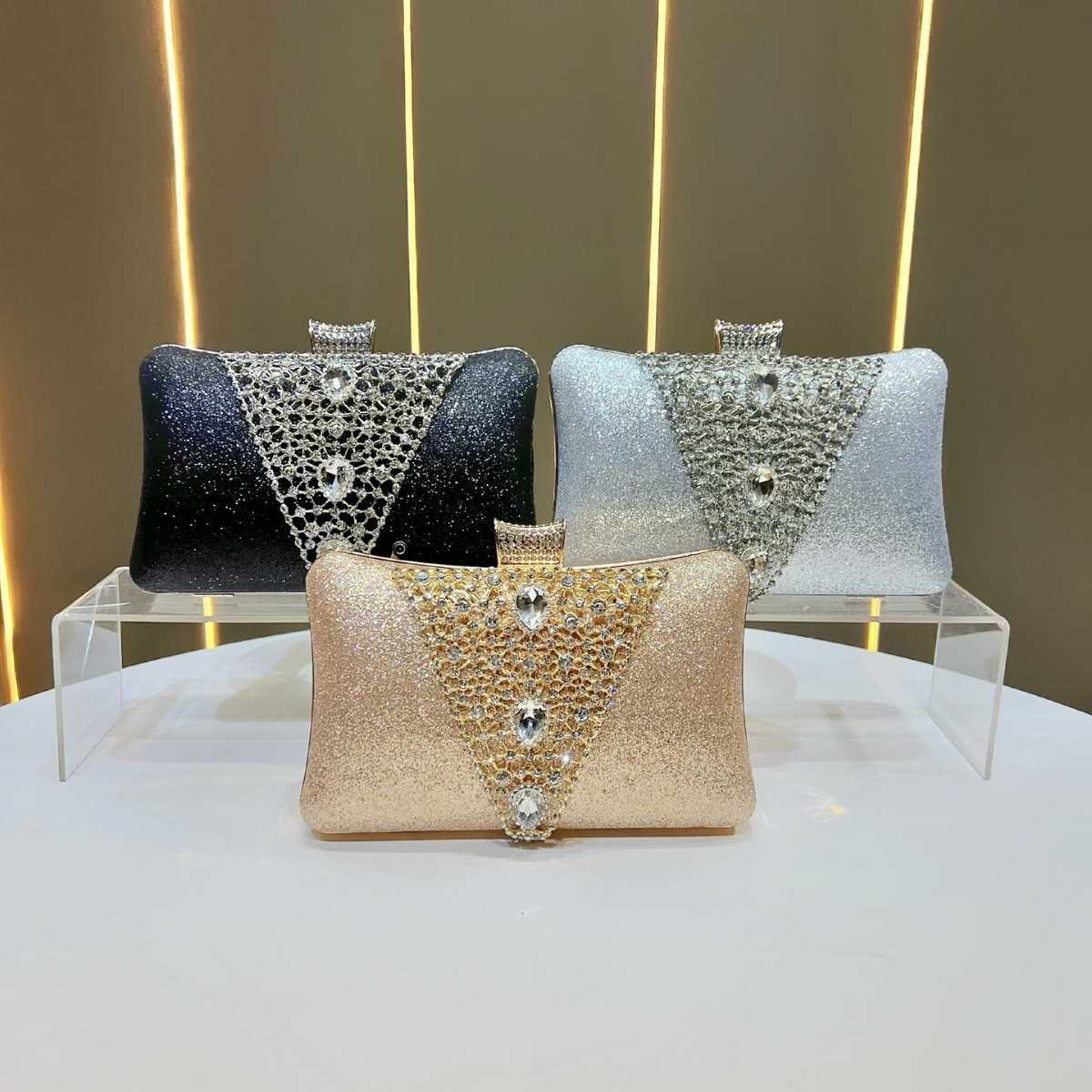 New Evening Bag Rhinestones Womens Handbag Formal Evening Chain Bag Crossbody Clutch Bag for Women