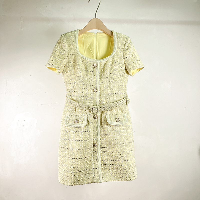 Vintage women's floral white suit jacket, top and skirt elegant set, winter jacquard fashionable fabric dress