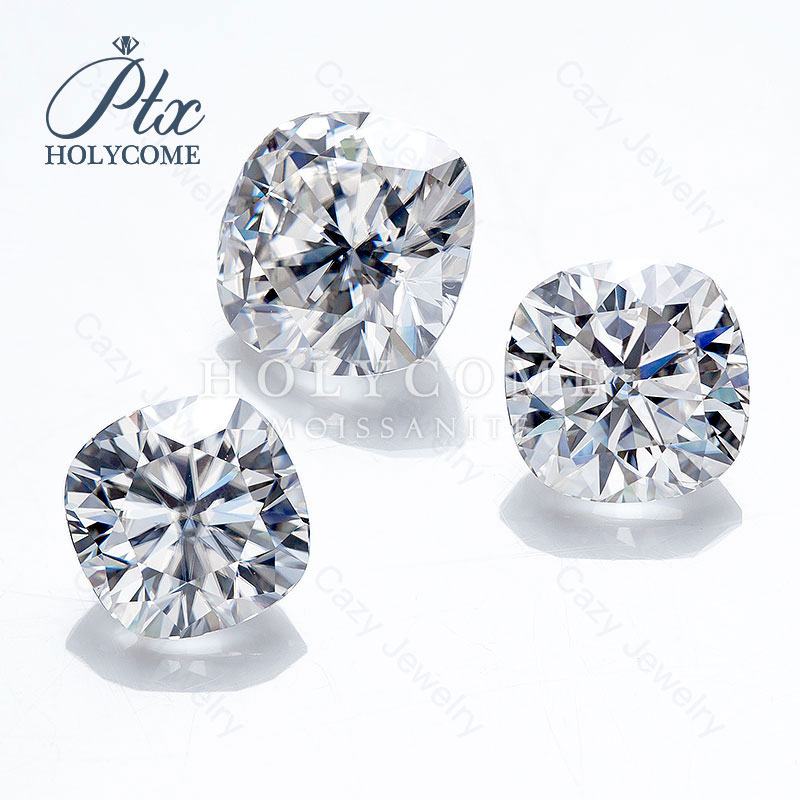 Top Quality Wholesale Prices Cushion Shape Moissanite Loose Stone VVS1 Excellent Brilliant Cut Multi-color Moissanite Gemstones with GRA for Ring
