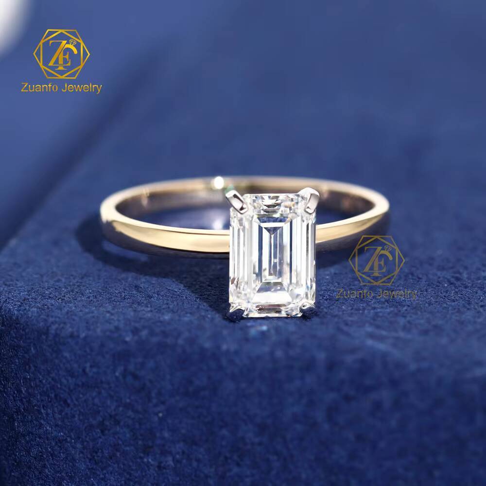 2025 NEW IGI Solid 14K 18K Gold 2CT D VS1 Emerald Cut Lab Diamond Rings Wedding Diamond Engagement Ring for Her