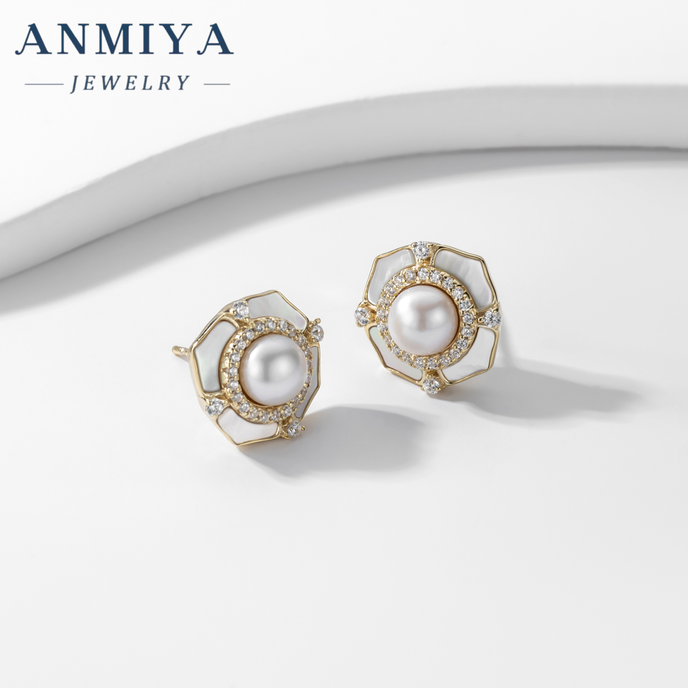 925 Sterling Silver 18K Gold Plated Dainty Flower Stud Earrings