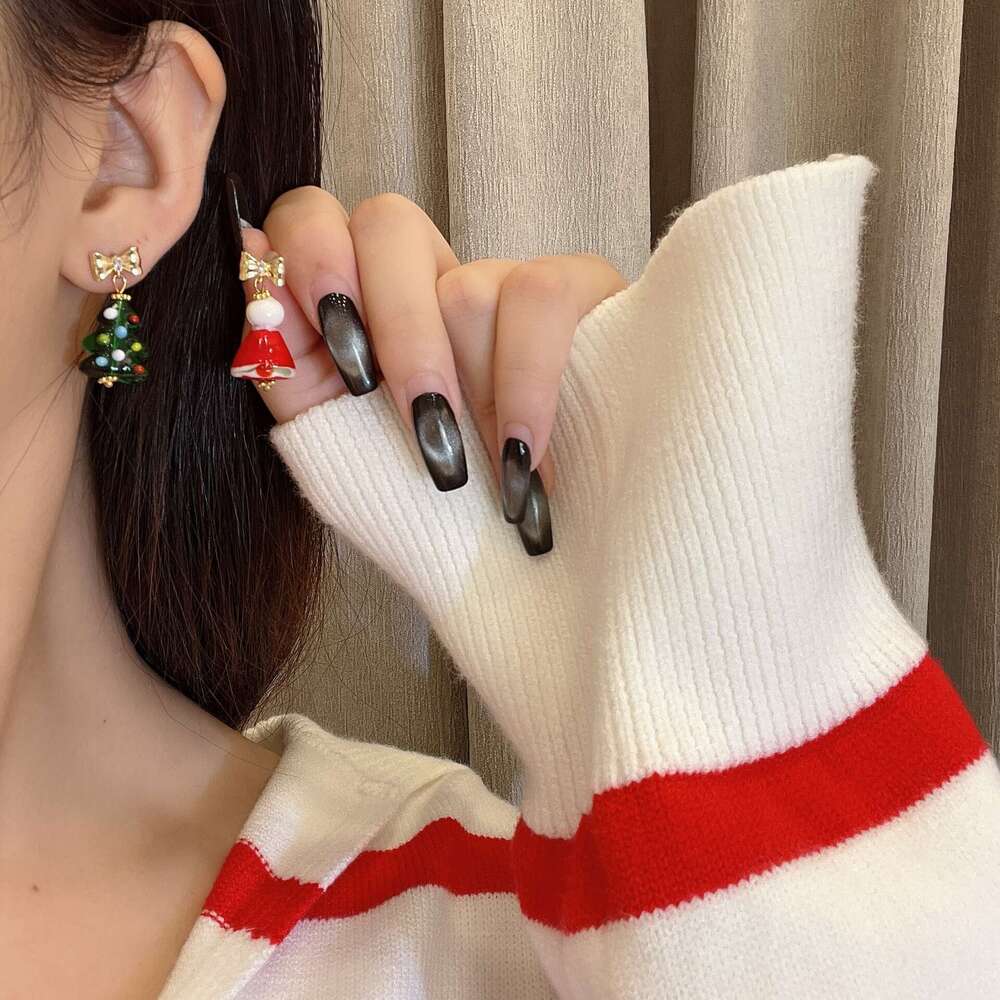Elderly Long Tassel Studs Girl Niche Design Sense High-end Unique Autumn Winter Earrings Jewelry c8c