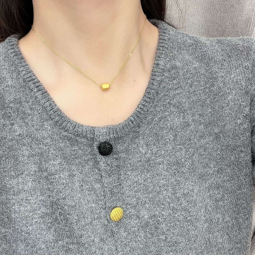 Acacia Bean Necklace Women, Collarbone Chain, Internet Celebrity Simple Elegant High-End Gold 2024 New Style, Cool and Versatile for Women 96c
