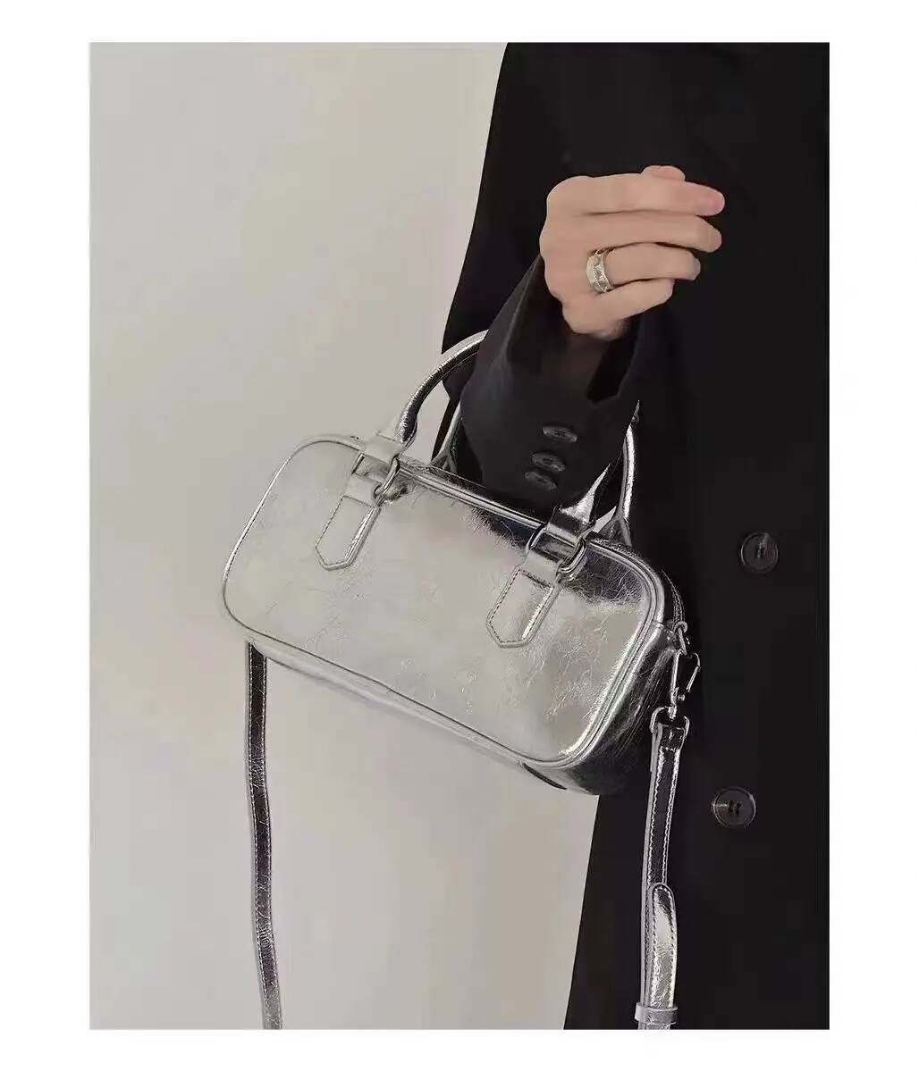 JIAERDI High Street Sier Square Purse Women Hot Girls Leather Handle Messenger Ladies Vintage Y2k Hand Bag Bolso Mujer high-quality