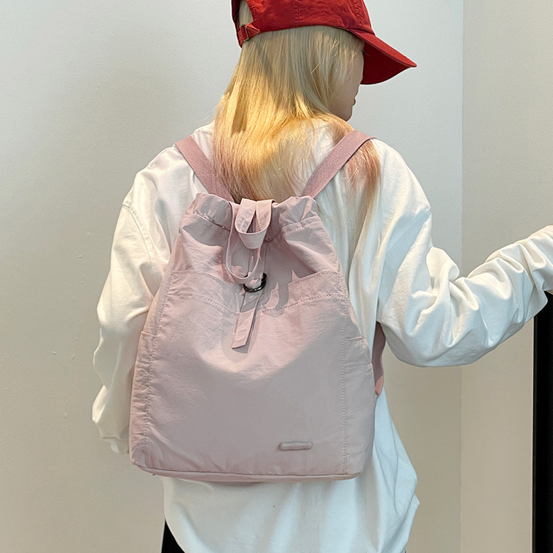 Colorful Fox New Women's Casual Large Capacity Lightweight Solid Color Commuting Fitness Outdoor Backpack ddmymoon