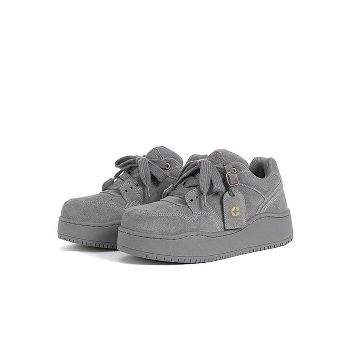 2025s Autumn & Winter New Casual Sneakers Men's Gray Chunky Shoes Women's Unique-Designed Thick-Soled Elevator Couple Sneakers