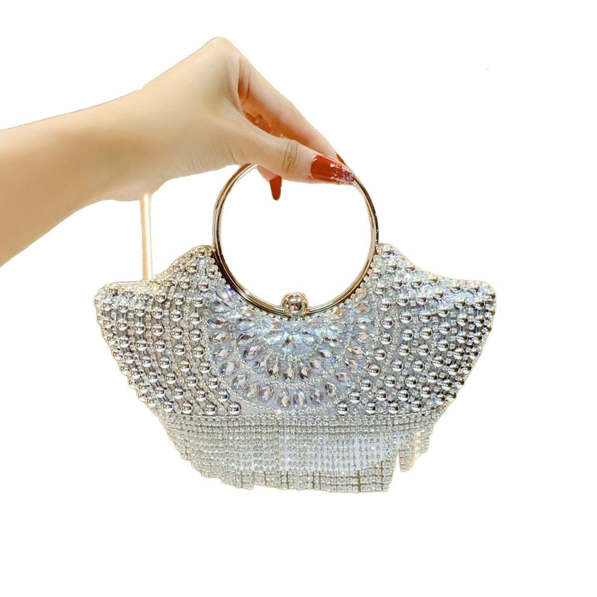 2025 Designer's New Women's Banquet Bag Full Diamond Fashion Inlaid Diamond Handbag
