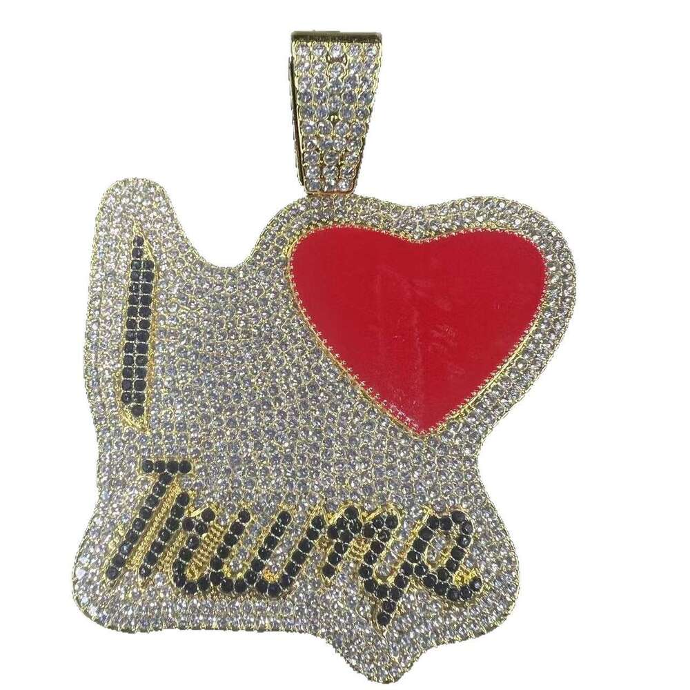 Full Dia Resin English Letter Pendant Fashion Personality Creative Exaggerated Hip-Hop Trendy Cuban Necklace