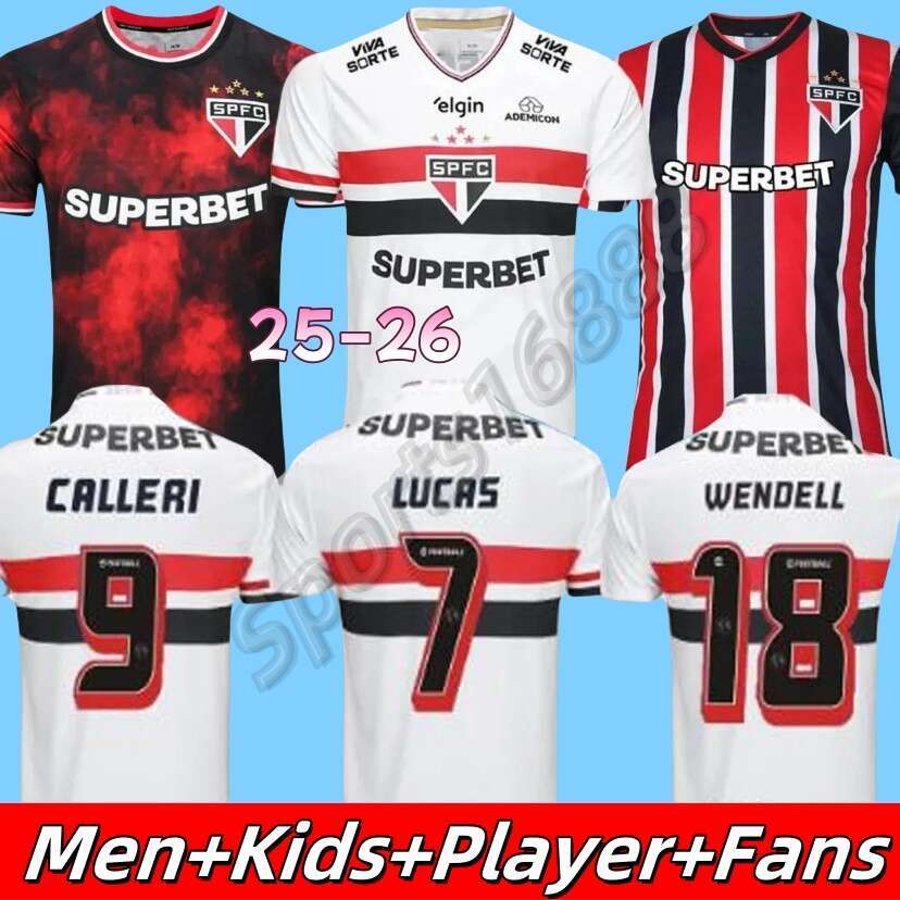 25 26 Sao Paulo soccer jerseys LUCIANO PATO JAMES 2025 Rafinha Calleri LUCAS PABLO MAIA home away player fans men and kid kits football shirt